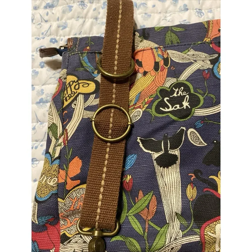 Sakroots Convertible Backpack Crossbody “peace” Boho Style Jute/cotton